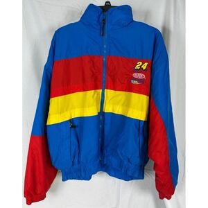 Vintage Jeff Gordon #24 Dupont‎ Racing Jacket NASCAR Red Yellow Blue Sz. Large